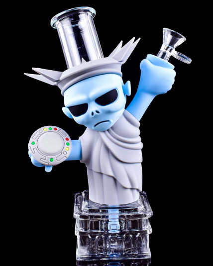 Alien Statue of Liberty Silicone Bong