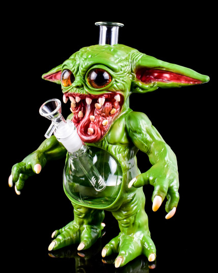 Zombie Yoda Silicone Bong