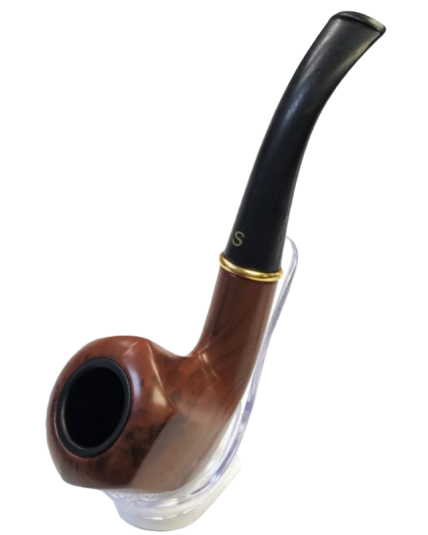 6″ Durable Hexagonal Dark Cherry Finish Wooden Pipe