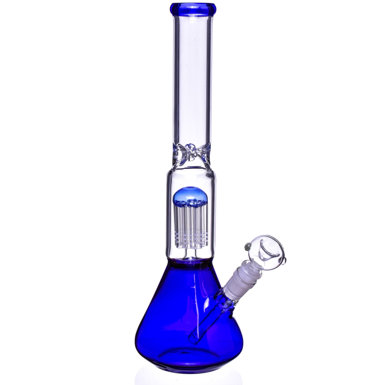Hookah Water Pipe Glass Bubbler 8 inch Clear Beaker Base  Glass Bong PERK 