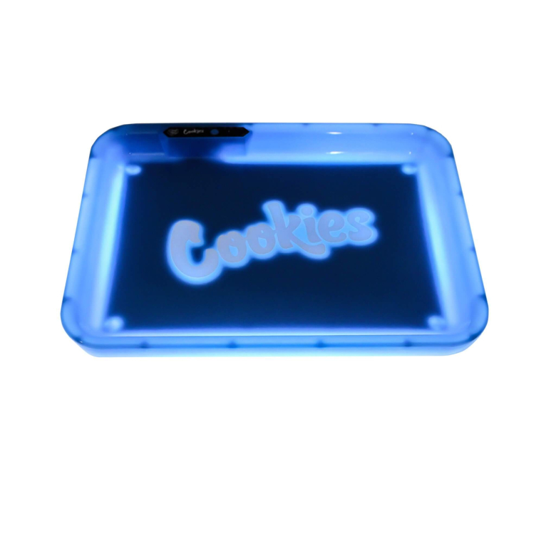 BLUE  GlowTray X Cookies Runtz Glow In Dark LED Rolling Tray Tobacco Cones... 