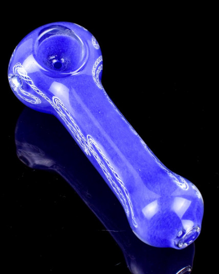 4" Swirled Fritted Glass Hand Pipe