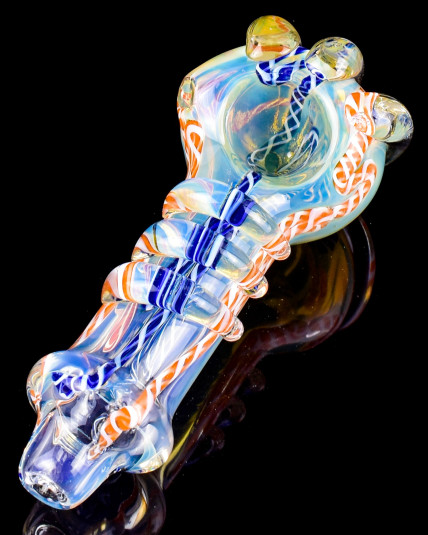 5" Glass Magnifier Hand Pipe - Fumed