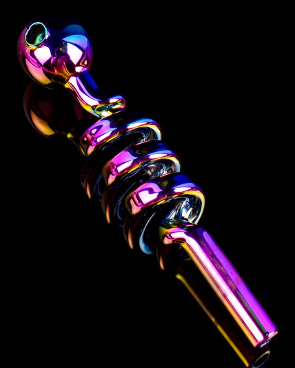 5.5" Twisted Rainbow Color Glass Oil Burner Pipe