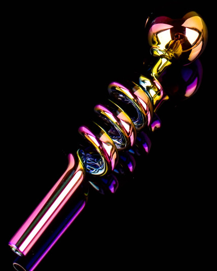 5.5" Twisted Rainbow Color Glass Oil Burner Pipe