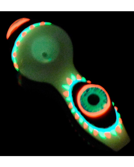 Monster Eye - Glow In The Dark Eye Hand Pipe - Blue