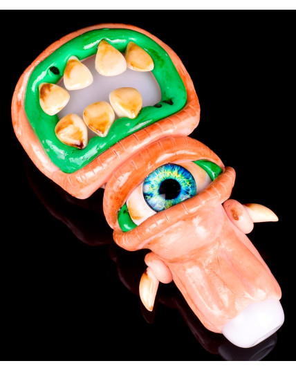 The Devil - 5.5" Scary Horned Monster Glass Hand Pipe