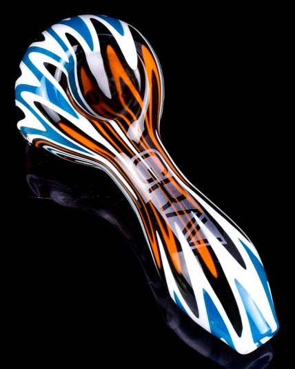 Devil's Tornado - Grav® - 4" Wigwag Spoon Hand Pipe - Beautiful Aqua
