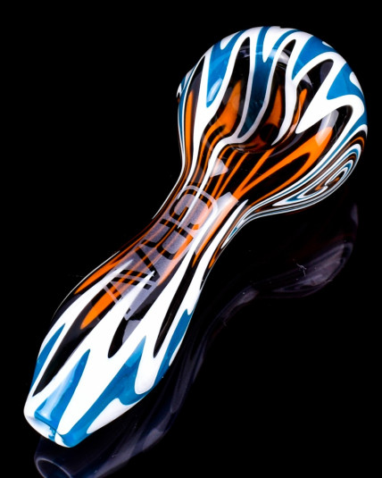 Devil's Tornado - Grav® - 4" Wigwag Spoon Hand Pipe - Beautiful Aqua