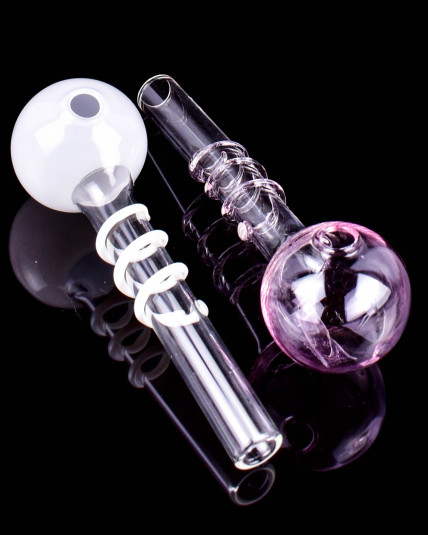 4" Color Head Spiral Design Glass Oil Burner Pipe