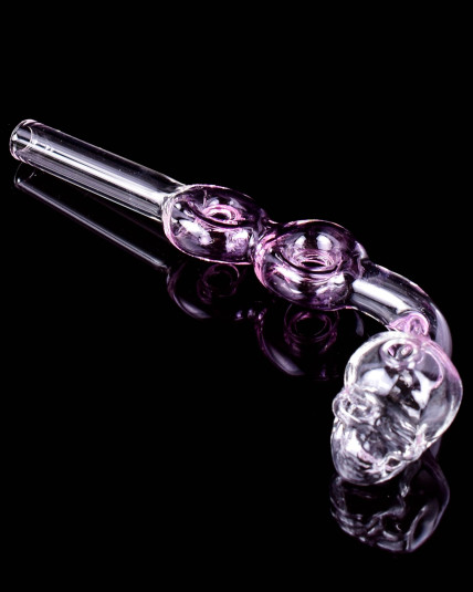6" Skull Head Dual Donut Glass Oil Burner Pipe