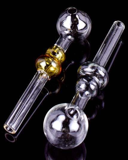 4.75" Color Design Clear Glass Oil Burner Pipe