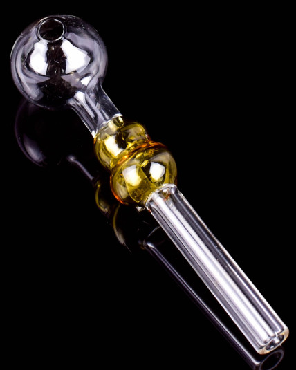 4.75" Color Design Clear Glass Oil Burner Pipe