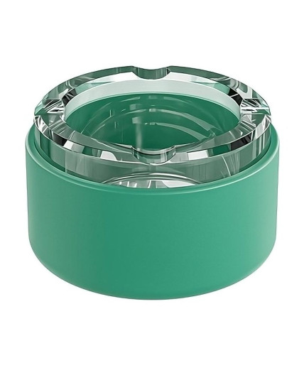 Smoke Honest Glass Ashtray with Lid - Green