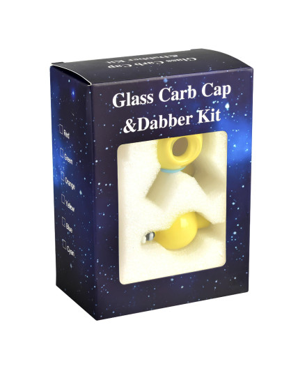 Dabbing Set with Dabber, Carb Cap & Stand - Assorted Colors