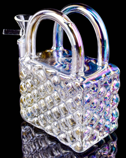 Glam Tote Electroplated Ladies Hand Bag Bong  - Iridescent
