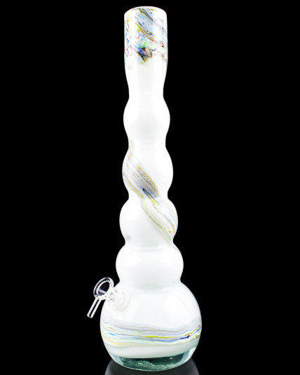 16" Elegant Bubbled Flower Vase Bong - White