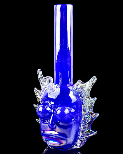 Luminous Portal - Glow-In-The-Dark Rick & Morty Bong - Blue Iridescent