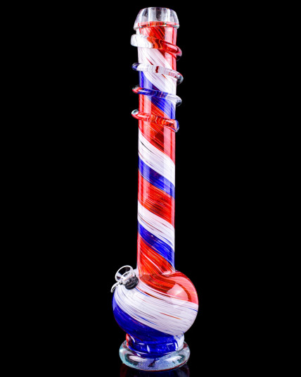 The Elegance - 18" Wire Wrapped Round Bottom Beaker Bong - American Flag
