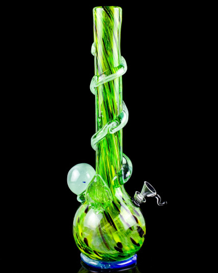 Leafy Galaxy - 15" Round Bottom Beaker Bong - Green