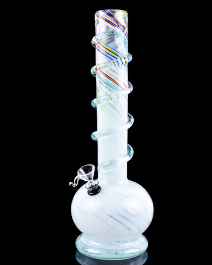 The Twisted - 14" Wire Wrapped Round Base Bong - Rainbow
