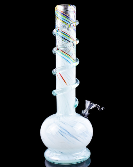 The Twisted - 14" Wire Wrapped Round Base Bong - Rainbow
