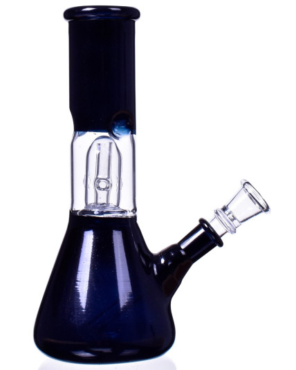 8" Percolator With 14MM Down Stem and built in Bowl - Deep Black
