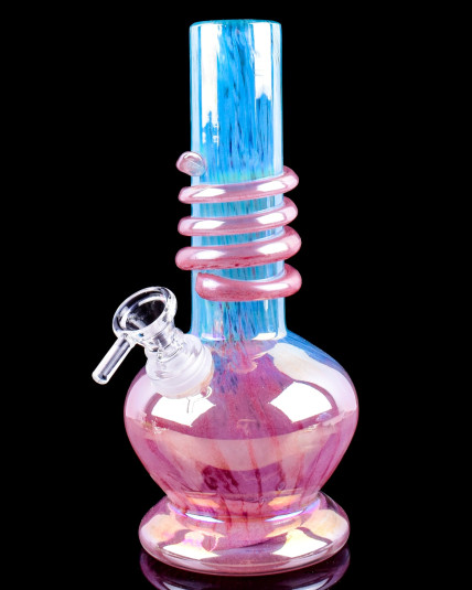 Iridescent Beauty - 8" Designed Bottom Wrap Bongs