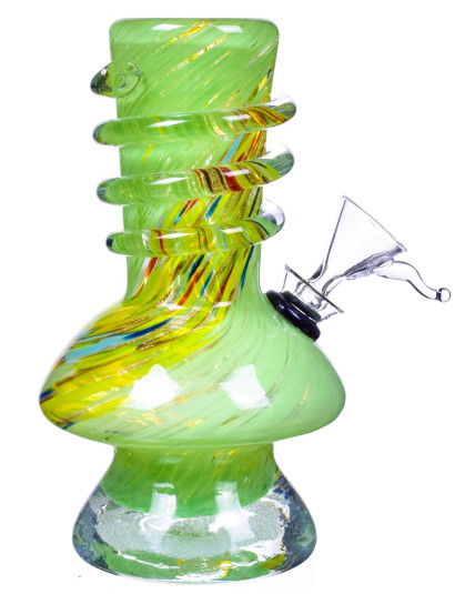 6" Mushroom Base Twist Grip Glass Water Pipe Mini Bong