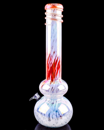 Vivid Vortex - 16" Double Bubble Wire Wrapped Multi Color Bong