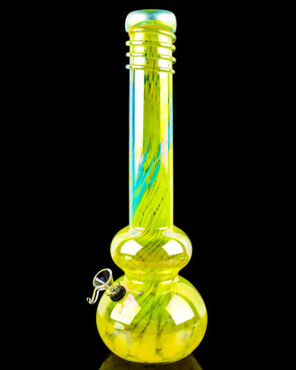 Vivid Vortex - 16" Double Bubble Wire Wrapped Multi Color Bong