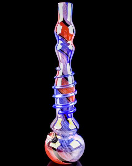 Sapphire Twist - 16" Triple Bubble Round Bottom Beaker Bong