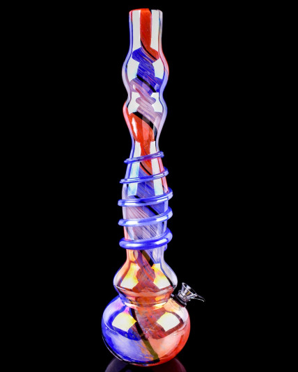 Sapphire Twist - 16" Triple Bubble Round Bottom Beaker Bong