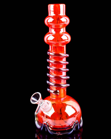 Spiral Chamber Wire Wrapped Round Base Bong