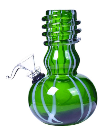 6" Wire Wrap Double Bubble Mini Bong - Green