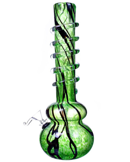 Smoke Rider - 12" Thick Double Bubble Shape Wire Wrap Bong