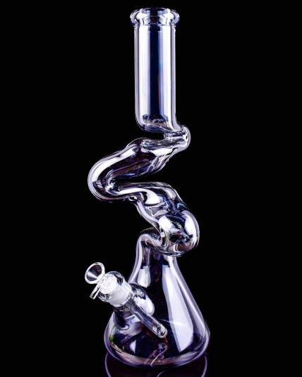 The Obsidian - 17" Metallic Round Bottom Zong Bong – Shiny Black
