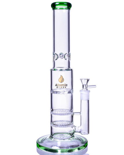 The Khalifa Tower - Atomic Glass - 15” Double Honeycomb to Turbine Percolator Combination