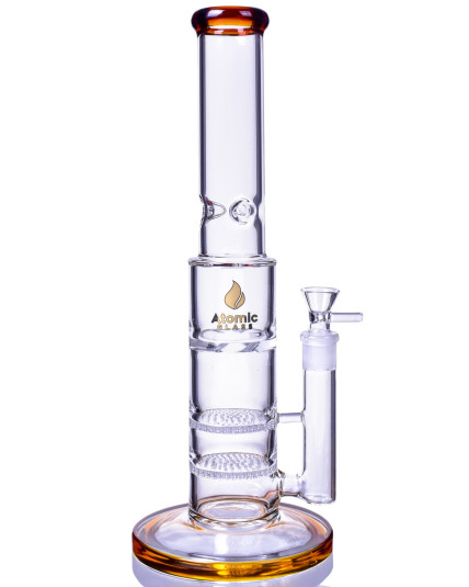 The Khalifa Tower - Atomic Glass - 15” Double Honeycomb to Turbine Percolator Combination