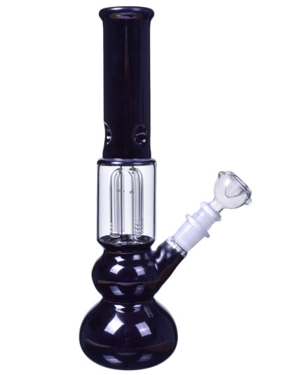 Double Bliss - Tree Perc Beaker Bong - Black