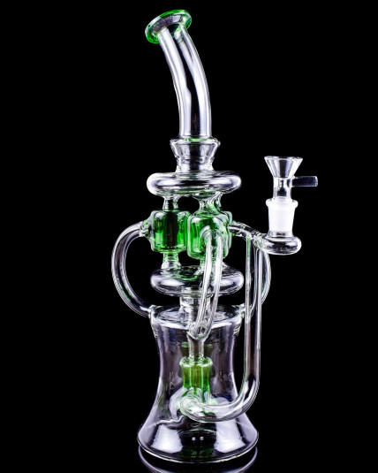 Cyclonic Bliss - 13" 3-Arm Faberge Recycler Bong