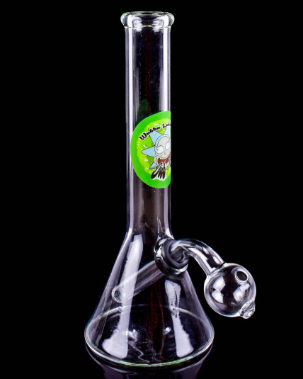 6" Clear Beaker Base Oil Rig w/ Oil Burner Pipe