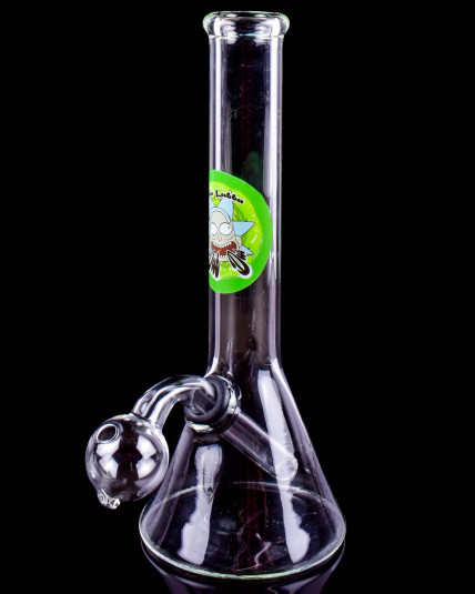 6" Clear Beaker Base Oil Rig w/ Oil Burner Pipe