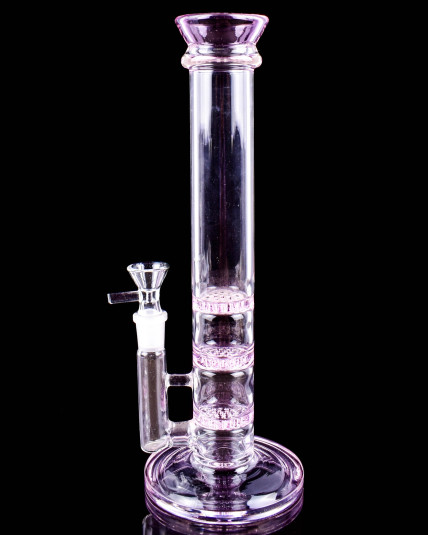 Triple Threat – Triple Honeycomb Perc Bong - Pink | Limited Drop