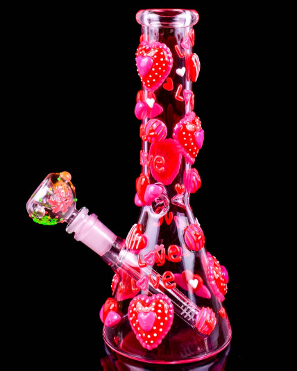 Hearts in Hearts Glow In The Dark Beaker Bong
