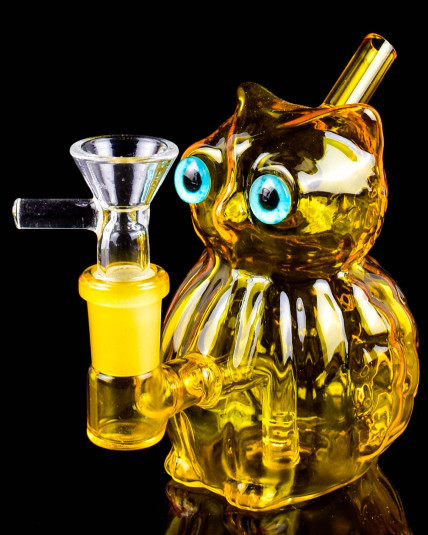 Owl Design Mini Bong - Amber