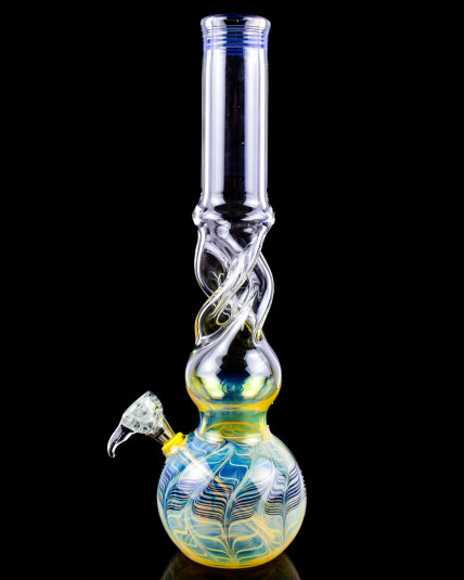 Twisty Smoke - 15" Spiral Neck Round Base Bong