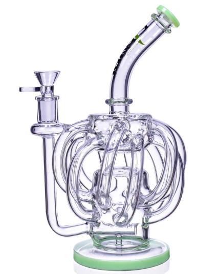 The Maverick - Clover Glass - Vortex Octopus Clover Glass 10" In N Out Arm Recycler Bong