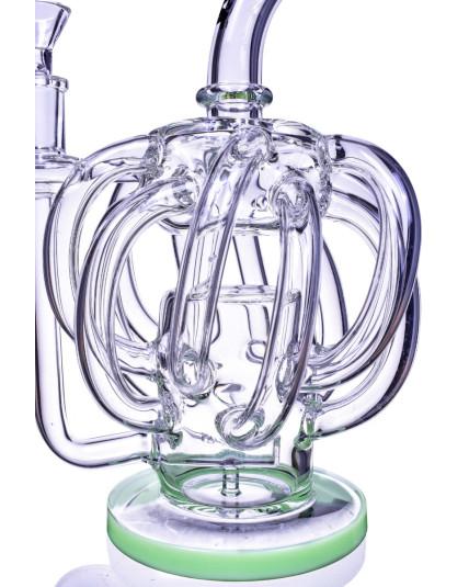 The Maverick - Clover Glass - Vortex Octopus Clover Glass 10" In N Out Arm Recycler Bong