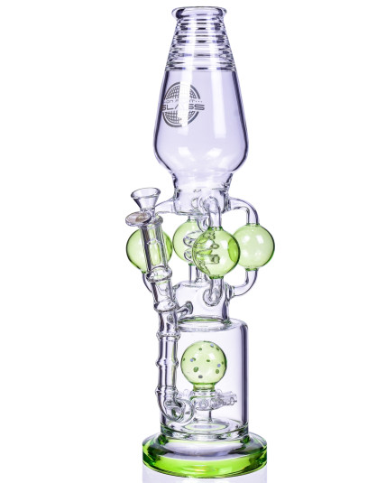 Blast Balls - 17" Quad Ball Chamber Multi Perc Bong - Green